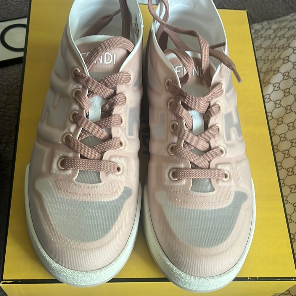 Fendi Pink Low-Top Sneakers with Chunky Sole